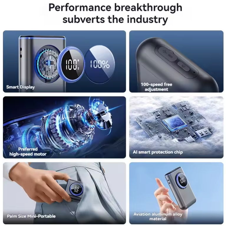 USB Portable Aluminum Alloy Waist-Mounted Fan