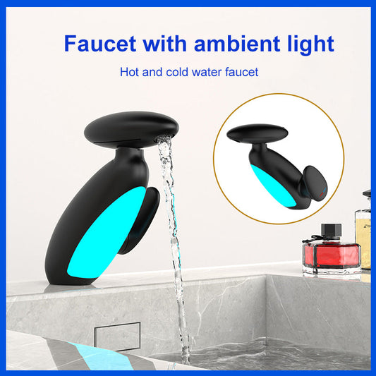 Pull-out Faucet With Ambient Light, Four-speed Hot And Cold Water Faucet For Bathroom