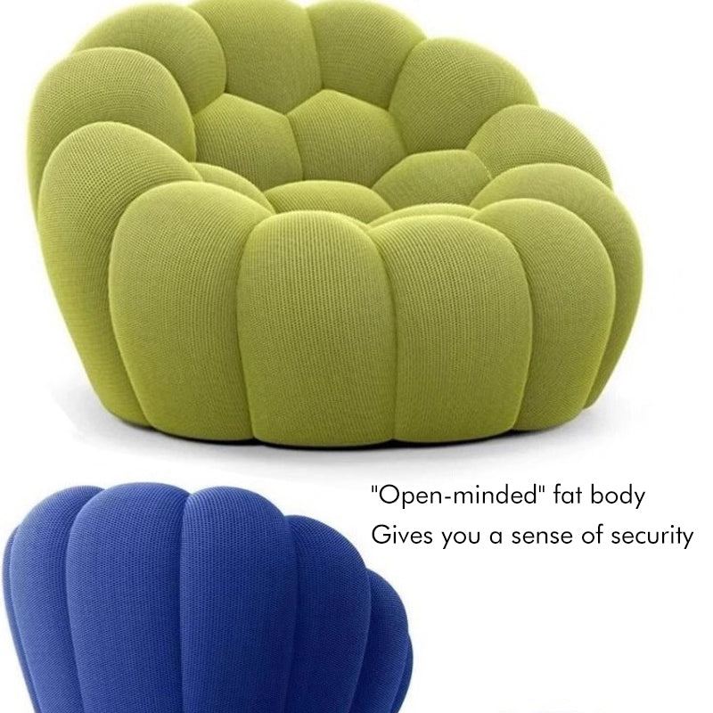 Oversized Bubble Couch Chair,Modern Lazy Floor Sofa, Upholstered Mesh Fabric Bubble Sofa, 3D Honeycomb Shape Curved Couch for Living Room, Apartment, Small Space