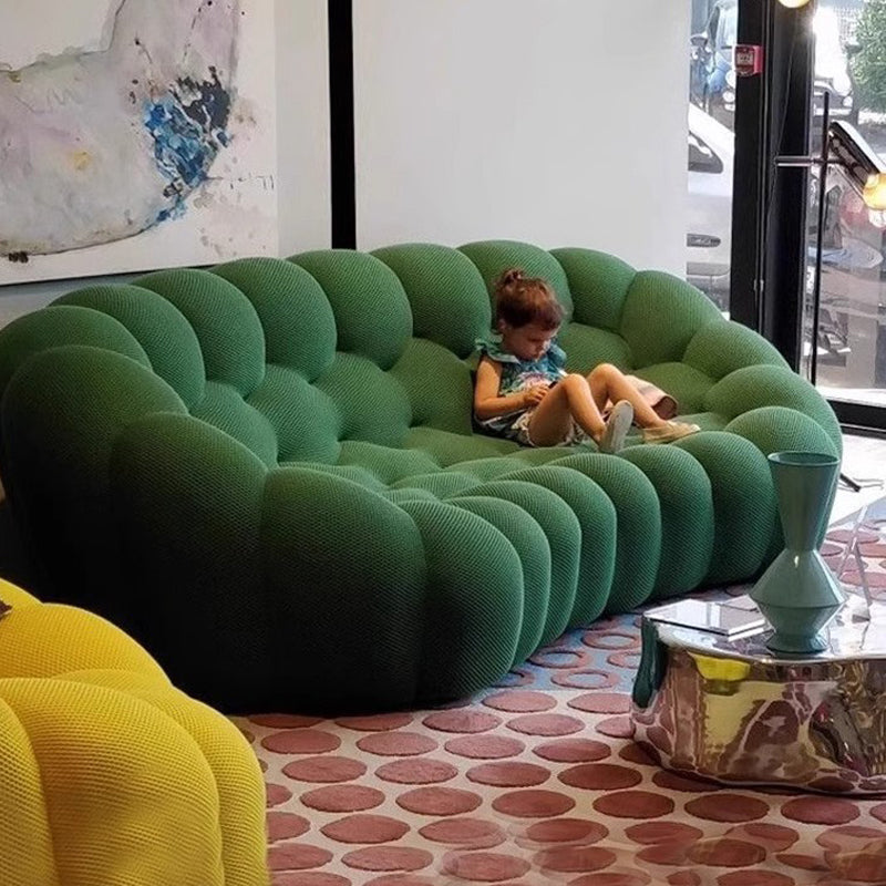 Oversized Bubble Couch Chair,Modern Lazy Floor Sofa, Upholstered Mesh Fabric Bubble Sofa, 3D Honeycomb Shape Curved Couch for Living Room, Apartment, Small Space