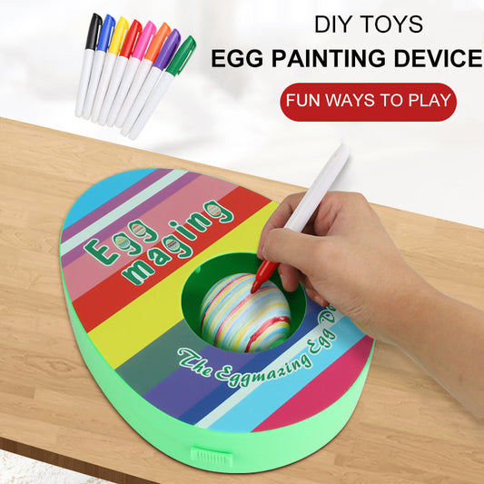 Easter Egg Decorating Kit - Rotary Painting Machine with Paint Pens, Fun DIY Egg Maker compatible Adults and Kids