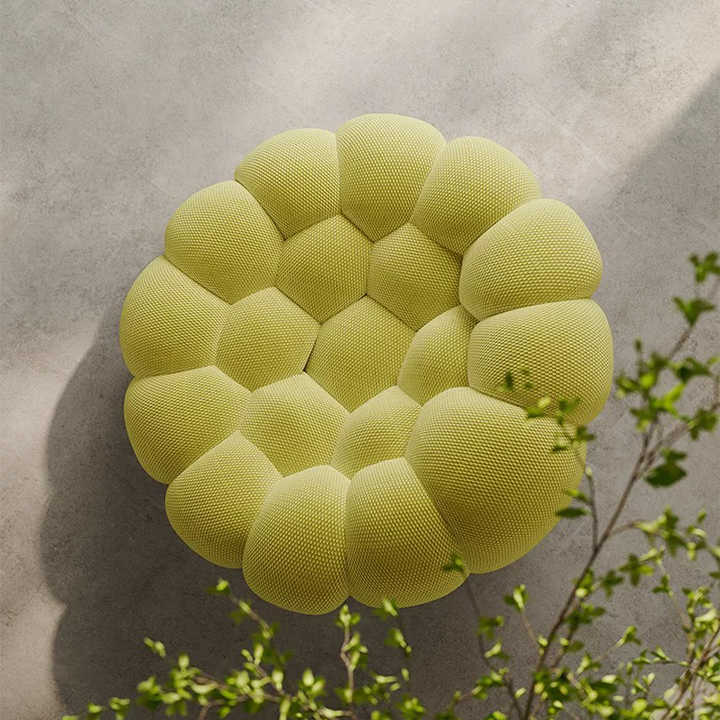 Oversized Bubble Couch Chair,Modern Lazy Floor Sofa, Upholstered Mesh Fabric Bubble Sofa, 3D Honeycomb Shape Curved Couch for Living Room, Apartment, Small Space